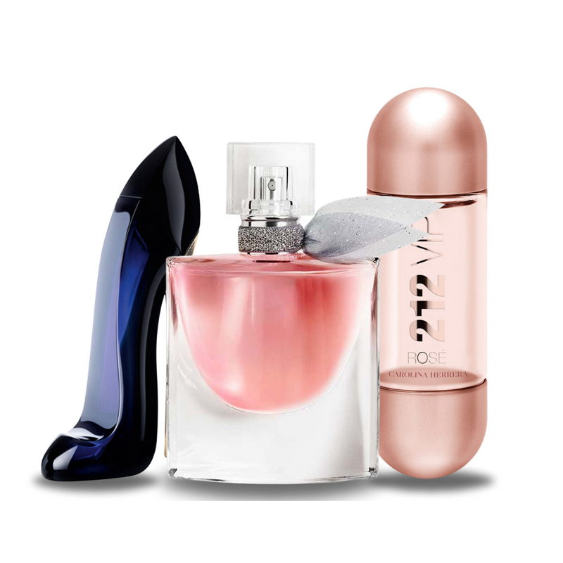 Promocijski paket 3 parfumov GOOD GIRL, Lancôme LA VIE EST BELLE in 212 VIP ROSÉ 100 ml