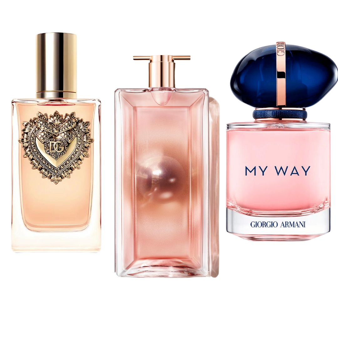 Promocijski paket 3 parfumov Dolce & Gabbana Devotion, My Way Giorgio Armani in Lancôme Idôle 100 ml